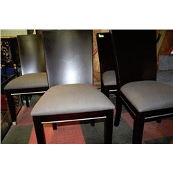 SET OF 4 FABRIC & WOOD CHAIRS