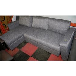 GREY FABRIC SECTIONAL PULLS OUT INTO A QUEEN BED