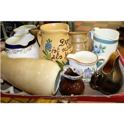 TRAY OF CREAM PITCHERS