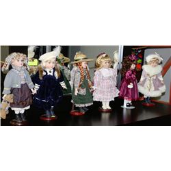 PORCELLIAN COLLECTABLE DOLLS X 6