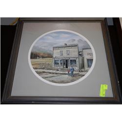 L.E. PRINT- SIGNED J.HEALEY "THE DRUGSTORE"