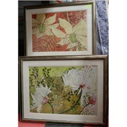 TWO LARGE FLOWER PAINTINGS