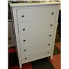 Image 1 : NEW WHITE 5 DRAWER CHEST OF DRAWERS
