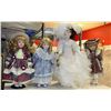 Image 1 : ESTATE COLLECTION OF 4 SOLE SEEING PORCELIAN DOLLS