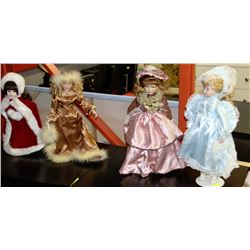 ESTATE PORCELAIN DOLLS X 4