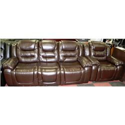 NEW CARL BROWN LEATHER RECLINING  SOFA AND CHAIR