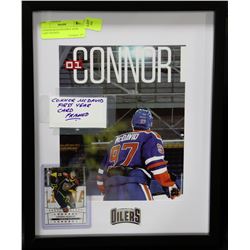 CONNOR MCDAVID FIRST YEAR CARD FRAMED