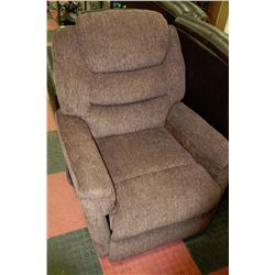 BROWN FABRIC RECLINING SOFA CHAIR