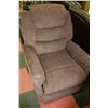 Image 1 : BROWN FABRIC RECLINING SOFA CHAIR