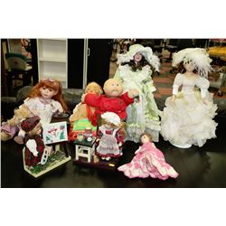 ESTATE COLLECTION OF 8 ASSORTED DOLLS