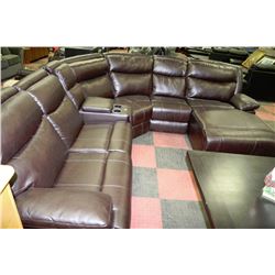 NEW BROWN BONDED LEATHER ELECTRIC RECLINING