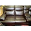 Image 2 : NEW BROWN BONDED LEATHER ELECTRIC RECLINING