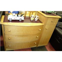 LEATHER TOP CHEST OF DRAWERS