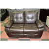 Image 1 : NEW BROWN LEATHERETTE RECLINING LOVE SEAT