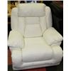 Image 1 : WHITE PERFORATED LEATHERETTE RECLINING SOFA CHAIR