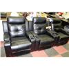 Image 1 : BLACK LEATHERETTE 3 PC ELECTRIC RECLINING HOME