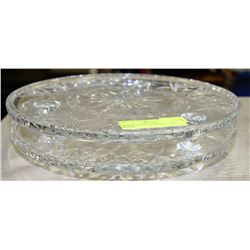 PAIR OF FOOTED CRYSTAL CAKE PLATES