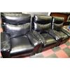 Image 1 : NEW BLACK LEATHERETTE 3 PC RECLINING SOFA CHAIR