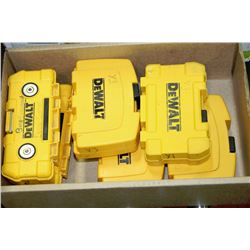 6 DEWALT CONTAINERS W/DRILL BITS, SOCKETS ETC