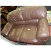 Image 1 : BROWN LEATHERETTE LOVE SEAT(USED)