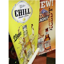 LOT OF 2 LARGE  BAR POSTERS WITH MILLER CHILL &