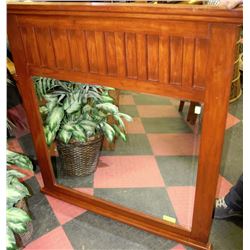 BROWN WOOD FRAMED MIRROR-34 1/2" X28 1/2"