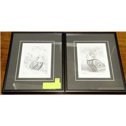 2 DEAN JOANISSE EAGLE SKETCHES 11.5"X9" SIGNED