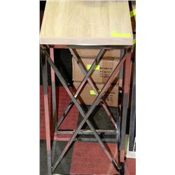 WOOD & CHROME END TABLE