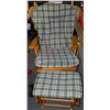 Image 1 : WOODEN ROCKING CHAIR WITH ROCKING STOOL & PADDING