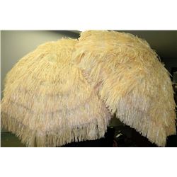 LOT OF 2 STRAW PATIO UMBRELLAS