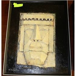 SIGNED ESTATE SCULPTURE FRAMED "HOLY FACE"