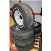 Image 1 : PALLET W/SET OF 4 8 BOLT 16" WINTER RIMS WITH USED
