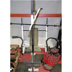 FREE WEIGHT UNIVERSAL WORKOUT BENCH WITH WEIGHTS