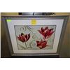 Image 1 : LARGE FRAMED MATTED FLORAL PRINT