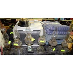 ESTATE COLLECTION OF 6 OIL LAMPS