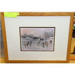 FRAMED INGA CLAUSSEN WINTER SCENE PRINT