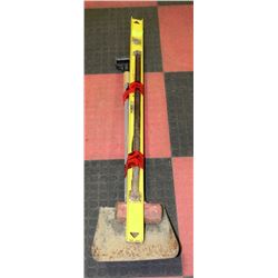 LOT OF ASSORTED TOOLS INCL. SLEDGE HAMMER,LEVEL,