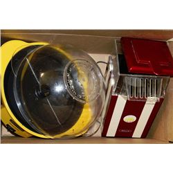 PAIR OF POPCORN MACHINES - 1 YELLOW/RED & 1 WHITE