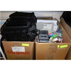 TWO LARGE BOXES FULL OF OFFICE SUPPLIES