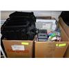 Image 1 : TWO LARGE BOXES FULL OF OFFICE SUPPLIES
