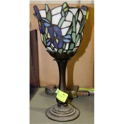 STAINED GLASS METAL CANDLE HOLDER