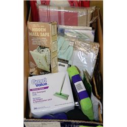 BOX W/NEW HOUSEHOLD ITEMS INCL. HIDDEN