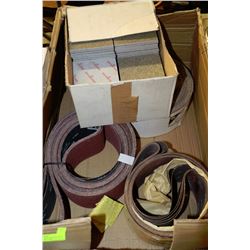 BOX OF ASSORTED SANDING PAPER FOR BELT SANDERS AND