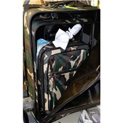 3 PIECE CAMOFLAUGE WHEELED SUITCASE WITH CARRY