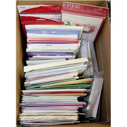 BOX WITH OVER 200 GREETING CARDS,NOTEPADS &