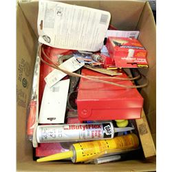BOX WITH ASSORTED TOOLS,HARDWARE AND TOOL BOXES