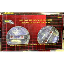 LOT OF 2 JETCO 2-LAMP SET WITH WIRING HARNESS