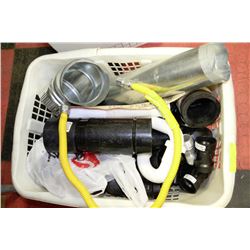 BASKET OF PLUMBING SUPPLIES INCL. ABS,PVC,ALUMINUM