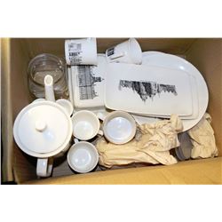 BOX WITH ESTATE DISHES INCL. VILLEROY & BOCH MADE