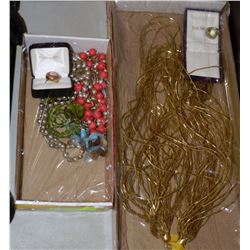 2-FLATS OF COSTUME JEWELLERY